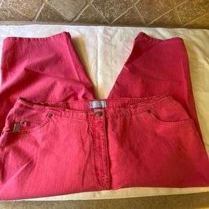 Liz & Me - Flared Pink Jean Crops Sz 18wp